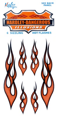 15cm Hot Flames (Orange) Sticker Sheet