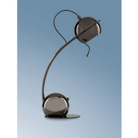 Modernistic black chrome desk lamp with adjustable head and toggle switch. Height - 38cm Diameter - 