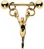 18 Carat Gold Hanging Lady Nipple Barbell Add On