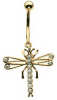 18 Carat Gold Multi Jewelled Dragonfly Navel Bar