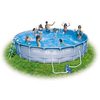 This massive 18 Foot Steel Frame Paddling Pool comes with Filter Pump, ground cloth, pool cover & po