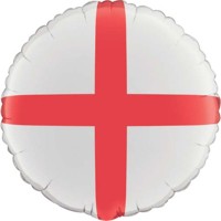 Plain foil balloon with simple St George Cross Suitable for St Georges Day and other England events.