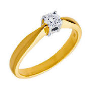 Unbranded 18CT GOLD 1/4CT DIAMOND SOLITAIRE RING