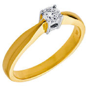 Unbranded 18CT GOLD 25PT DIAMOND SOLITAIRE RING, P