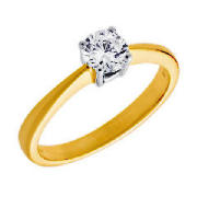 Unbranded 18CT GOLD 50PT DIAMOND SOLITAIRE RING, O