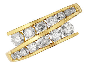 Unbranded 18ct Gold and Diamond Crossover Half Eternity Ring 044882-K
