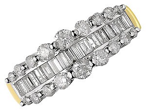 Unbranded 18ct Gold and Three Rows of Diamonds Half Eternity Ring 044883-J