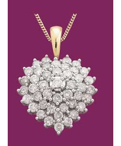 Guaranteed diamond weight 1 carat. Curb chain length 46cm/18in.