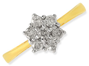 Unbranded 18ct Gold Diamond Cluster Ring (1/3 carat) 041477-J