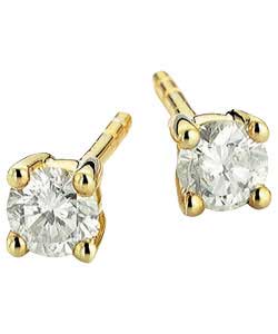 18ct Gold Diamond Solitaire Stud Earrings