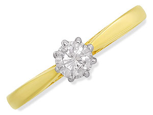 `Classic and eternally popular 18ct gold, 1/4ct diamond solitaire engagement ring.`
