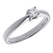 Unbranded 18CT WHITE GOLD 25PT DIAMOND SOLITAIRE RING, M