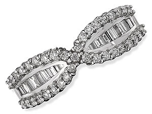 Unbranded 18ct White Gold and Diamond Bow Ring 040752-J