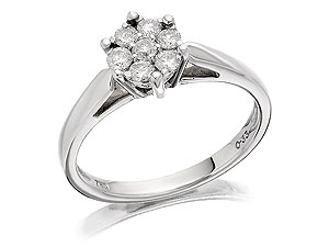 Unbranded 18ct White Gold and Diamond Daisy Cluster Ring - 1/3ct 040705-J