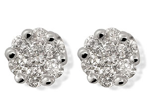 The fashionable invisible settings of these 18ct white gold earrings (20pts total diamond weight) gi