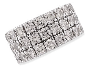 `Three bands of diamonds, amounting to a sizeable twenty seven diamonds (4ct total diamond weight gu