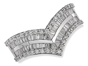 Unbranded 18ct White Gold and Diamond Wishbone ring 040751-K