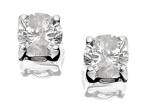 Unbranded 18ct White Gold Diamond Solitaire Earrings 044543