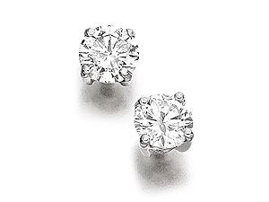 Unbranded 18ct White Gold Solitaire Diamond Earrings 044549