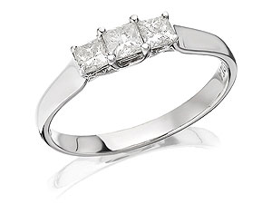 Unbranded 18ct White Gold Trilogy Diamond Ring 040761-J