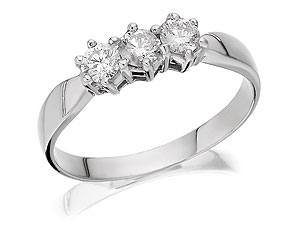 Unbranded 18ct White Gold Trilogy Diamond Ring 040762-J