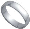 18k White Gold 5mm D-Shape Wedding Band