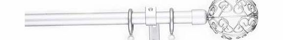 Telescopic metallic curtain pole set. It easy to fix and extends to the desired length. Complete with finials. pole. rings. brackets. fixings and instructions. Includes brackets. curtain rings. finials. fittings and fixtures. Supplied in 2 sections. 