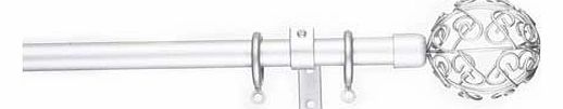 Telescopic metallic curtain pole complete with matching holdbacks. It is easy to fix and extends to the desired length. Complete with finials. pole. rings. brackets. holdbacks. fixings and instructions. Includes brackets. curtain rings. finials. fitt