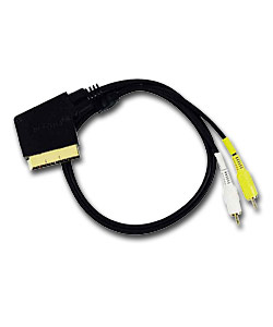 1m SCART to 2 Phono Lead