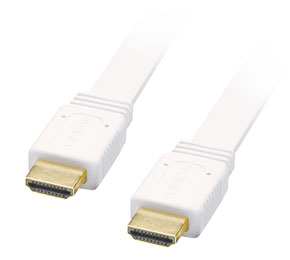 1m White Premium Flat HDMI Cable