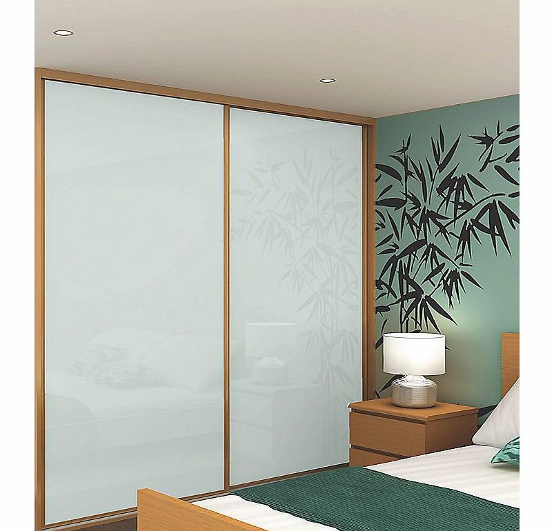 2 stylish arctic white panel sliding wardrobe doors, complete with rollers and oak effect frame. Ready assembled to fit onto supplied matching trackset. Features: Pre-Assembled for Easy Installation; 10 Year Manufacturers Guarantee; 14 Day Delivery t