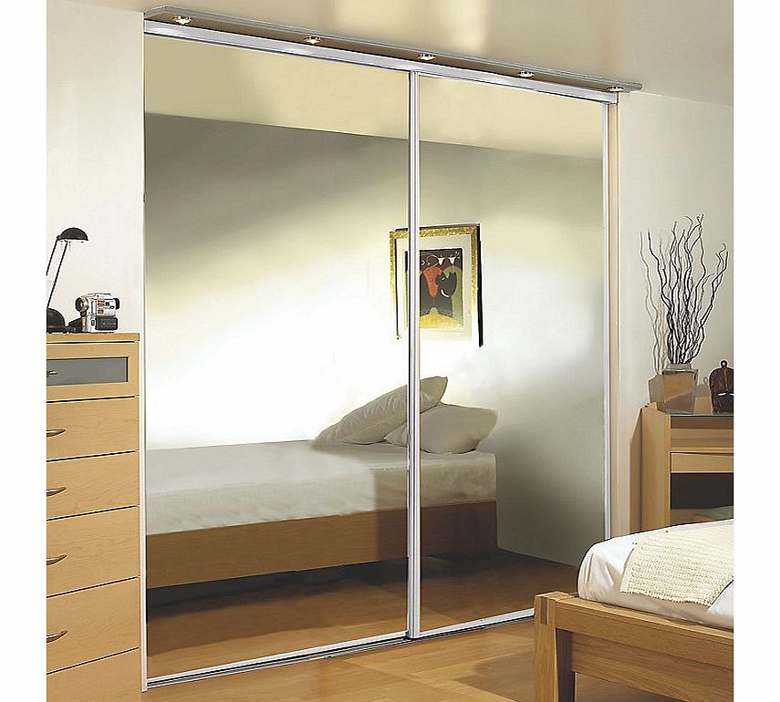 2 stylish mirror panel sliding wardrobe doors, complete with rollers and white effect frame. Ready assembled to fit onto supplied matching trackset. Features: 10 Year Manufacturers Guarantee. Specifications: Each door is 2285mm high x 765mm wide with