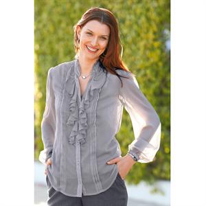 Unbranded 2-in-1 Blouse with Voile Ruffles
