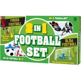 A smart window-boxed set with lots of components to play Blow Football and Finger Football