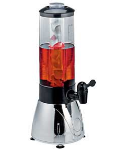2 litre party drinks tower with central ice tube to keep drinks cool. Chrome finish and black. Non