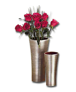 2 Silverwash Ceramic Vases