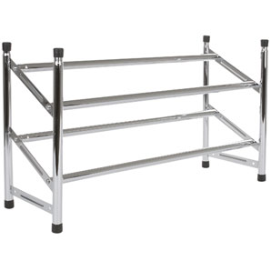 2 Tier Expandable Shoe Rack Chrome