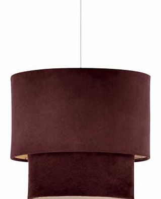 Add the finishing touch to your living space with this great-value. two-tiered light shade in a warming chocolate brown. Diameter 25cm. Size H24. W25. D25cm. Suitable for use with low energy bulbs. EAN: 9279818.