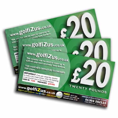20 GOLF GIFT VOUCHER - FREE DELIVERY. The ideal gift for any golfer. Either spend online or in our r