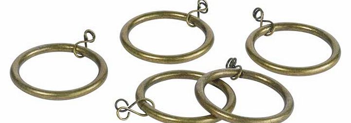 These brass curtain rings are perfect for seamlessly blending in to our matching curtain poles. Strong and secure. these are ideal for supporting your curtains with style. 20 rings included. Made from metal. Suitable for use with poles up to 28mm. EA