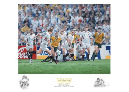 `World Cup Final 2003` by Peter Cornwell - a limited edition of 2003 prints signed by Neil Back