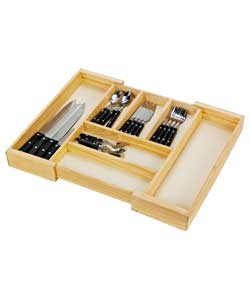 Block made of pinewood with white interior. Double the amount of storage space in your cutlery drawe