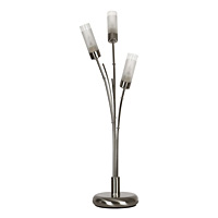 Bamboo style satin chrome table lamp with tubular acid glass shades. Height - 57cm Diameter - 22cmBu