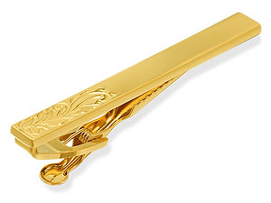 Unbranded 22ct Gold Plated Hand Engraved Tie Bar 015411