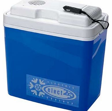 Keep your picnic essentials cool and fresh with this 24 litre electric cool box. Simply plug it into the socket in your car to keep your food chilled. 24 litre capacity. Car socket compatible. Size: H40. W42. D23cm.