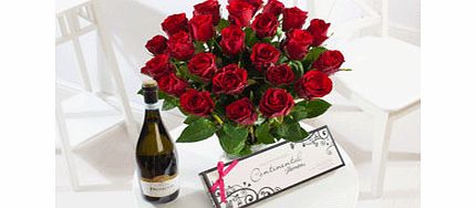 Unbranded 24 Red Roses with Prosecco and Thorntons