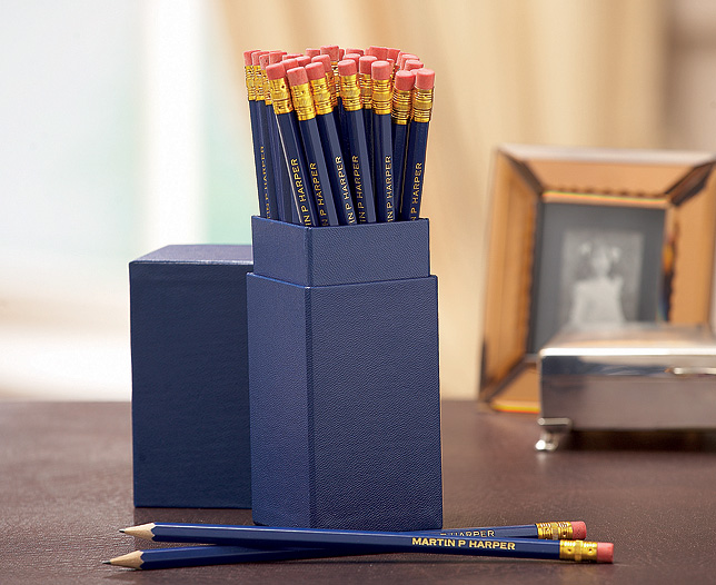 Unbranded 25 Personalised Pencil Box- Navy