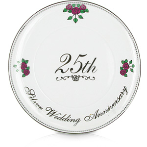 Unbranded 25th Wedding Anniversary Porcelain Plate