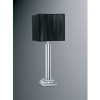 Elegant column crystal glass table lamp in a contemporary design with polished chrome stem complete 