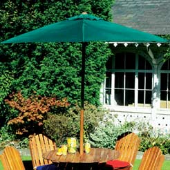 2.1 metre wood stem parasol with easy raising and lowering by cord and pulleySuitable for most